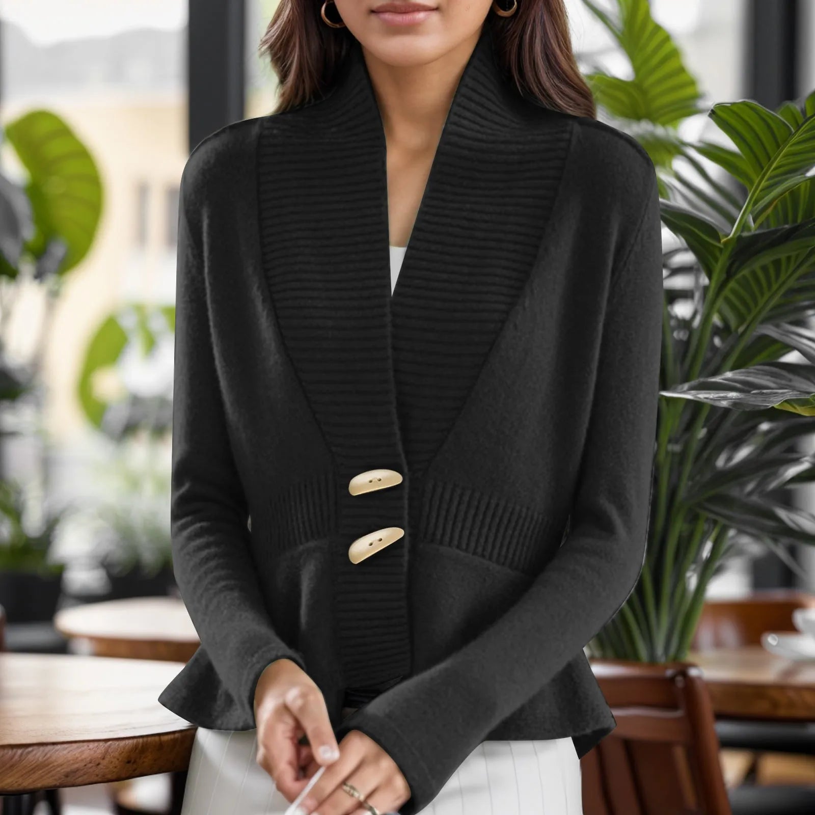 Alva | Scandinavian V-Neck Button Cardigan