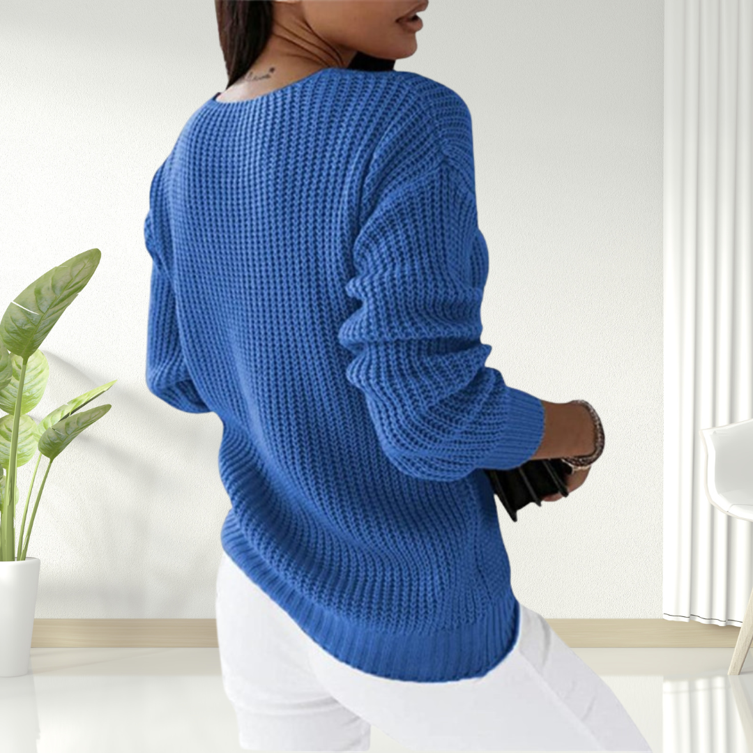 Oriana | Flattering & Comfy Scandinavian V-Neck Sweater