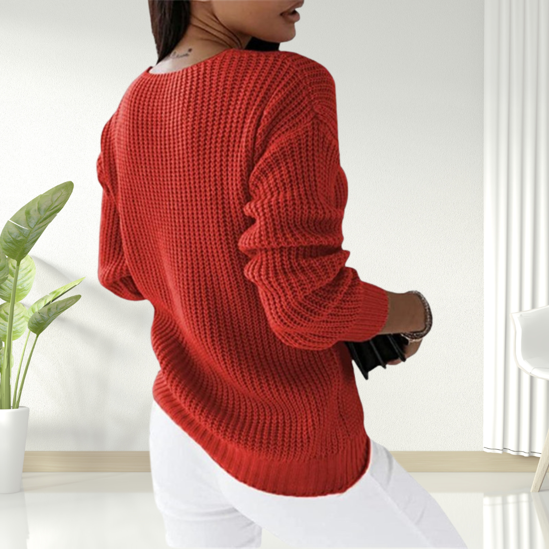 Oriana | Flattering & Comfy Scandinavian V-Neck Sweater