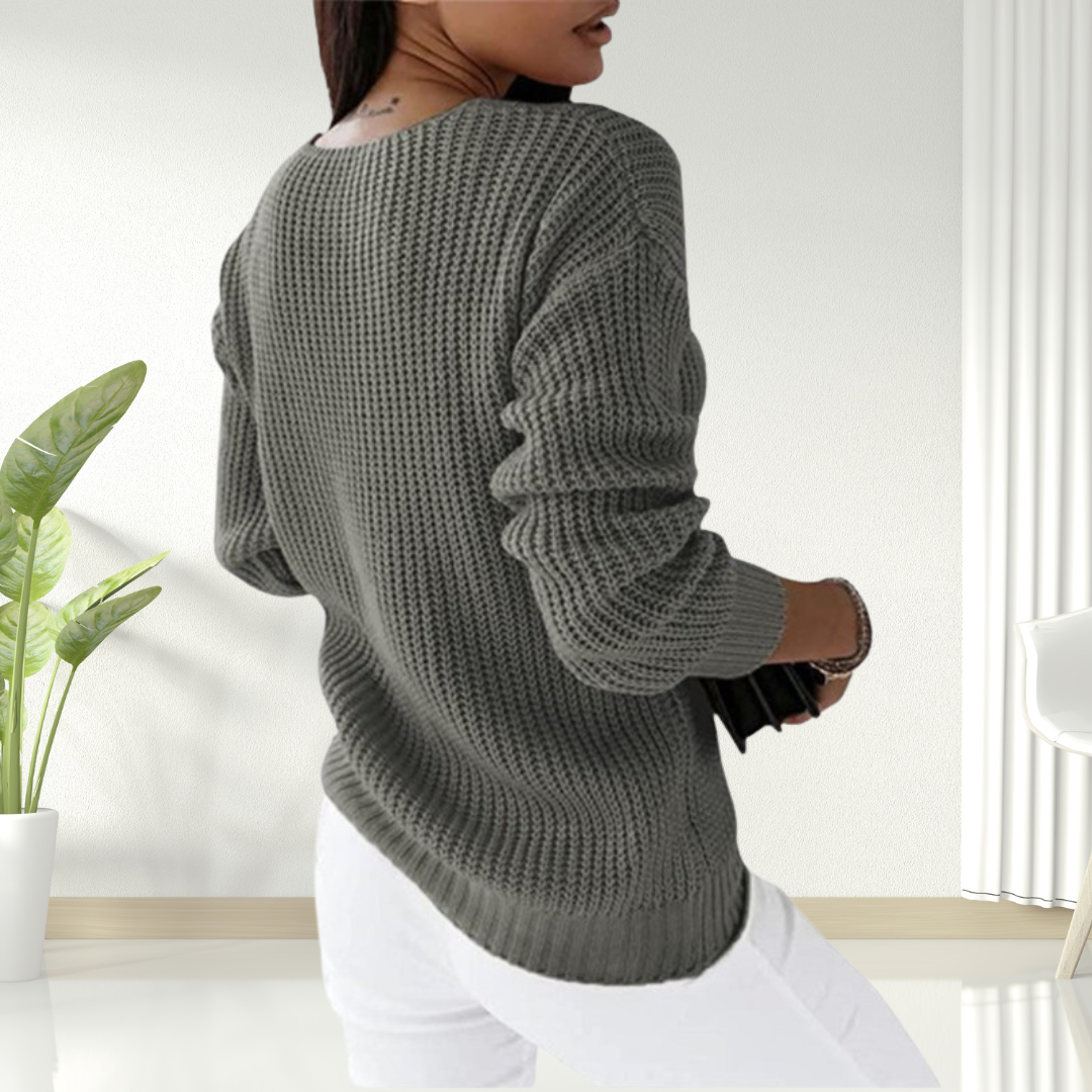 Oriana | Flattering & Comfy Scandinavian V-Neck Sweater