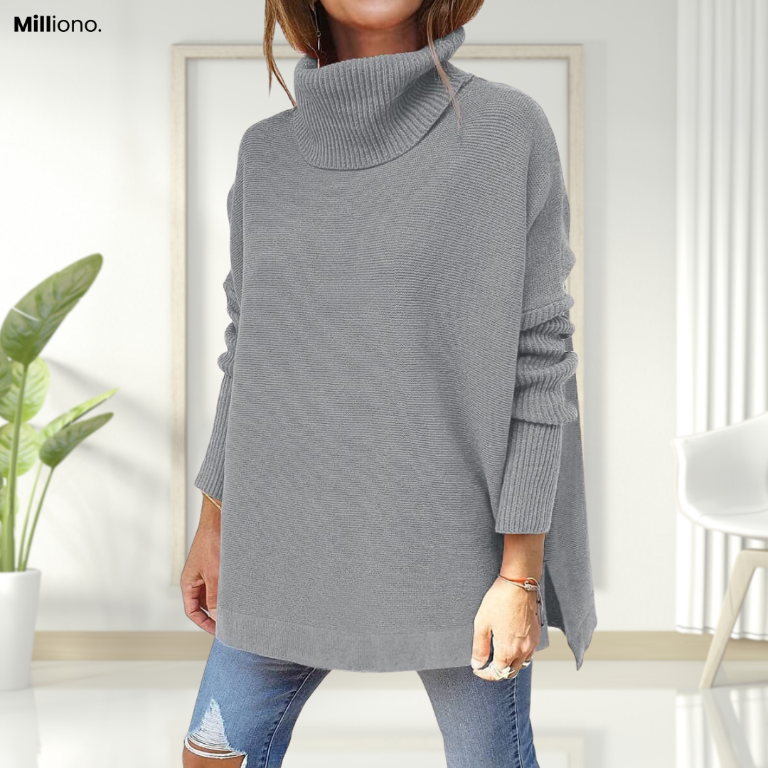 Violet | Stylish Tummy Covering Oversized Turtleneck Sweater