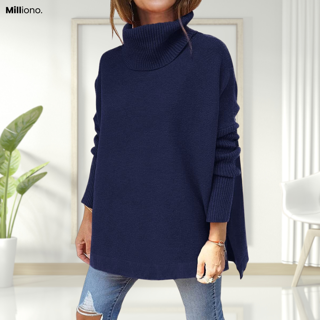 Violet | Stylish Tummy Covering Oversized Turtleneck Sweater