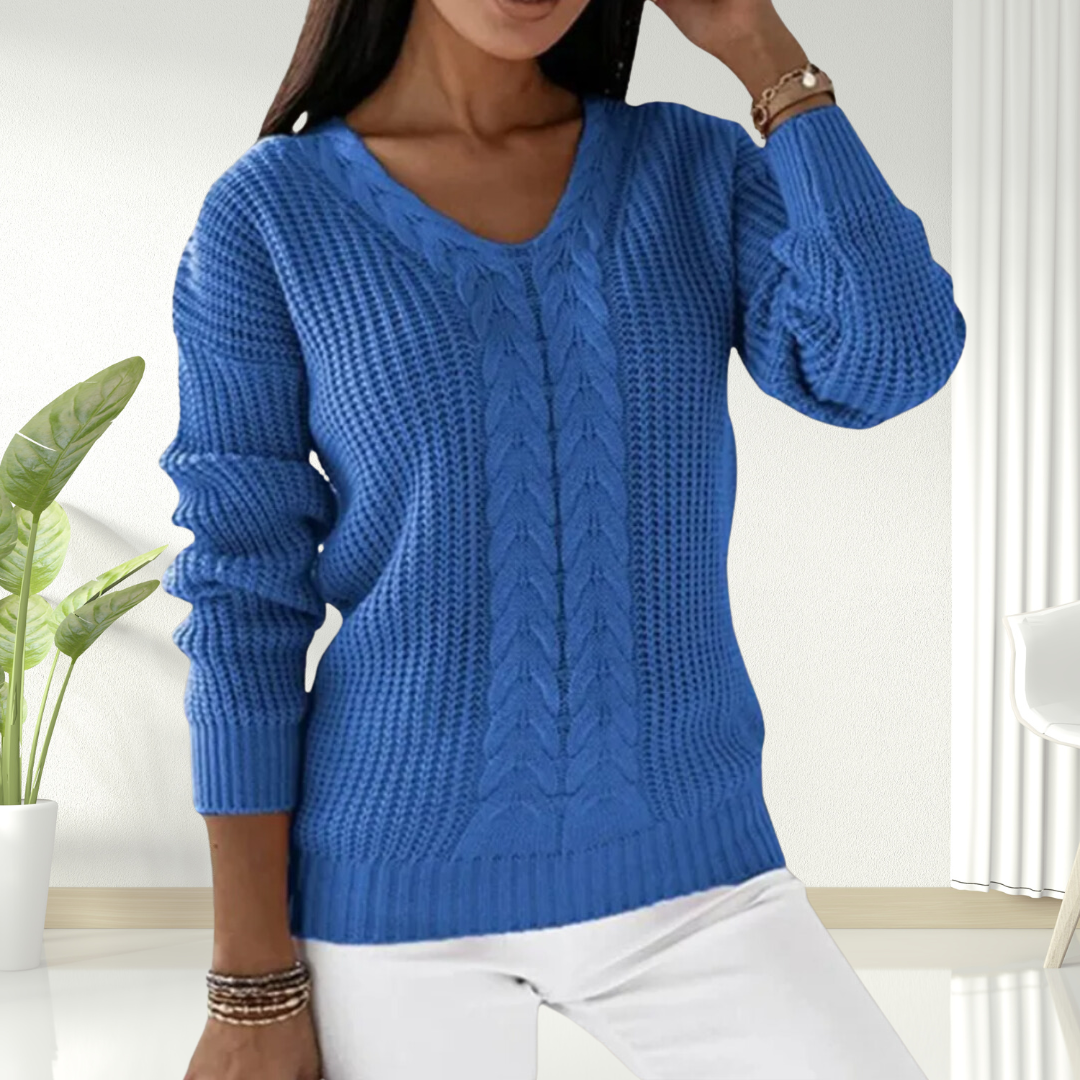 Oriana | Flattering & Comfy Scandinavian V-Neck Sweater