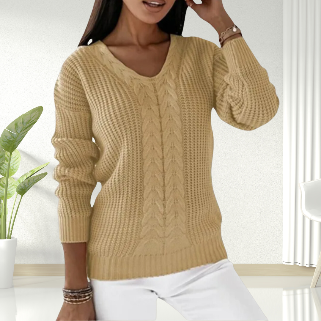 Oriana | Flattering & Comfy Scandinavian V-Neck Sweater