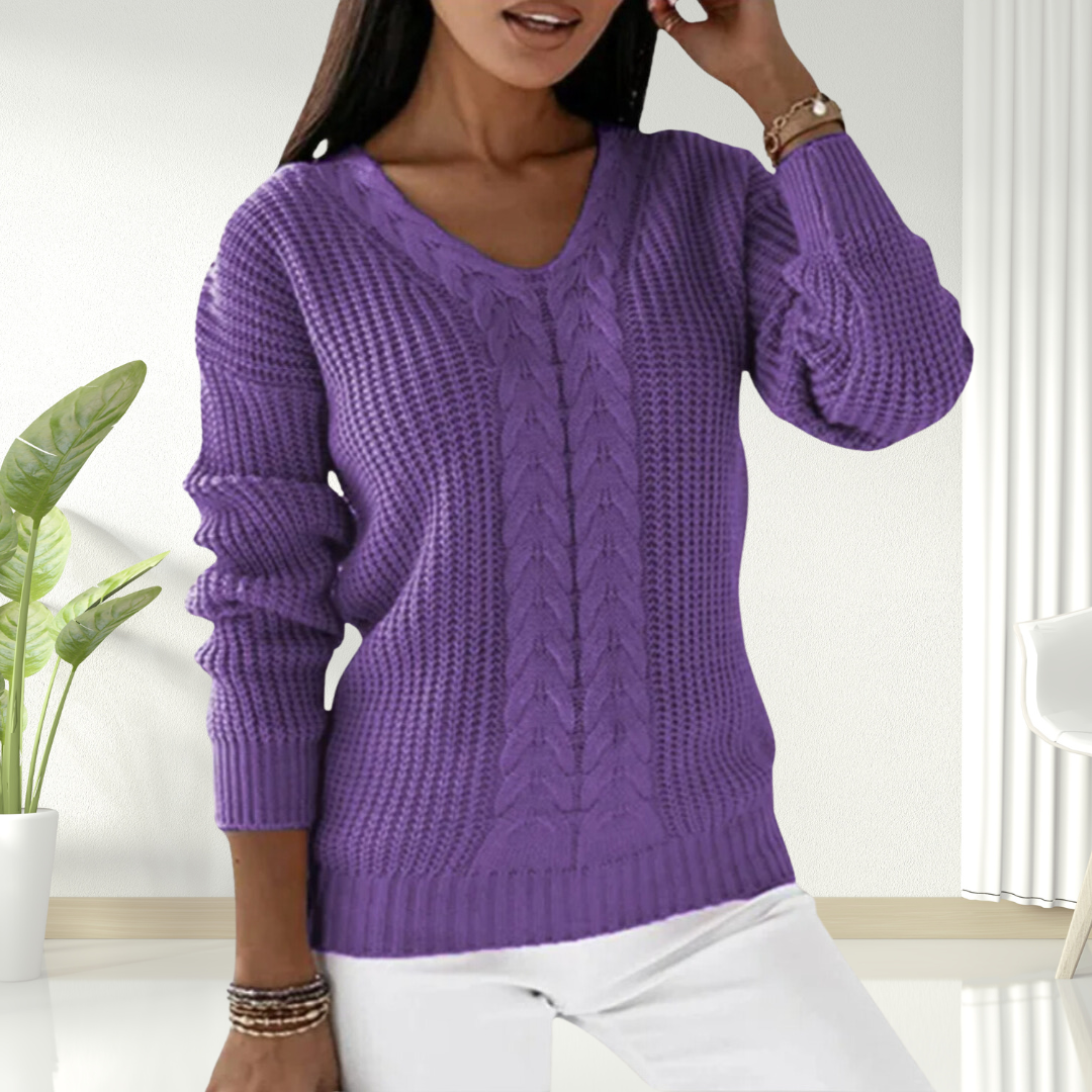 Oriana | Flattering & Comfy Scandinavian V-Neck Sweater