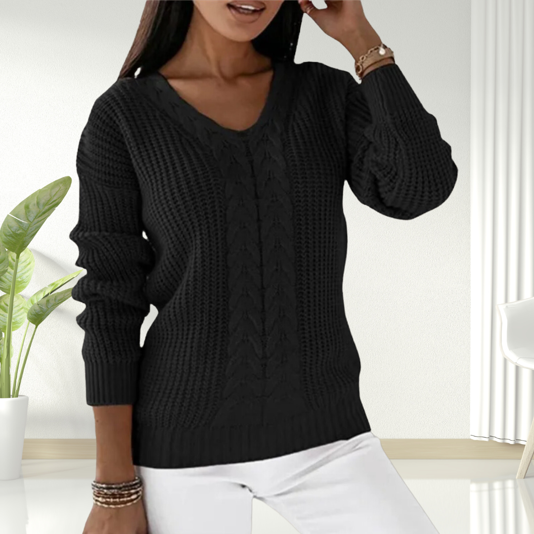 Oriana | Flattering & Comfy Scandinavian V-Neck Sweater