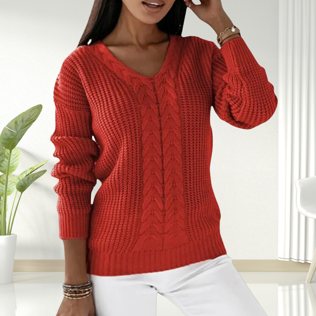 Oriana | Flattering & Comfy Scandinavian V-Neck Sweater