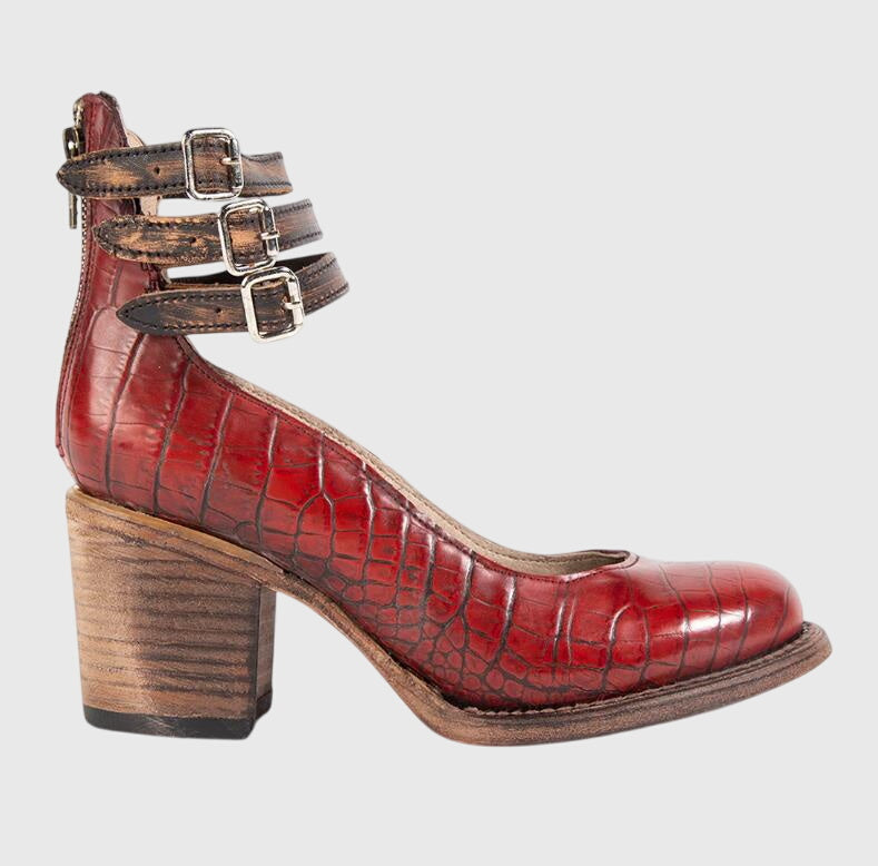 Rina - Strapped Block Heel Shoes