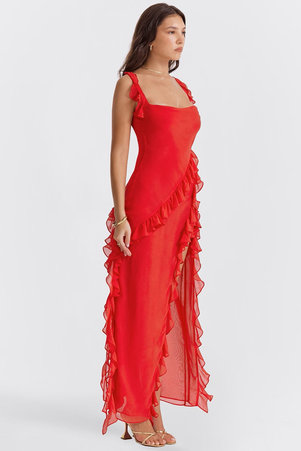 MFLLondon™ | Crimson Cascade Dress