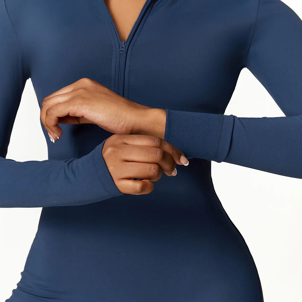 LUVESSI ZIPPER FLEECE JUMPSUIT